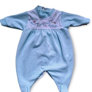 3/20$ Vintage Little Me Blue Footed One-Piece Baby Sleeper – Size 3-6M